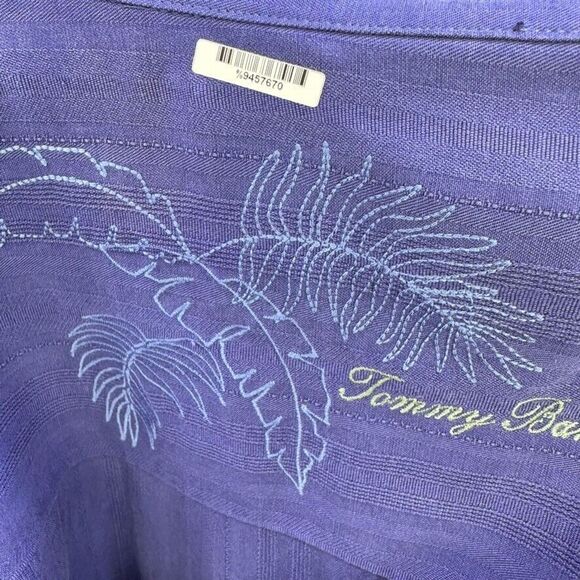 Tommy Bahama XXL Shirt Mens Blue Silk Hawaiian Short Sleeve Button up Tropical - Picture 2 of 12